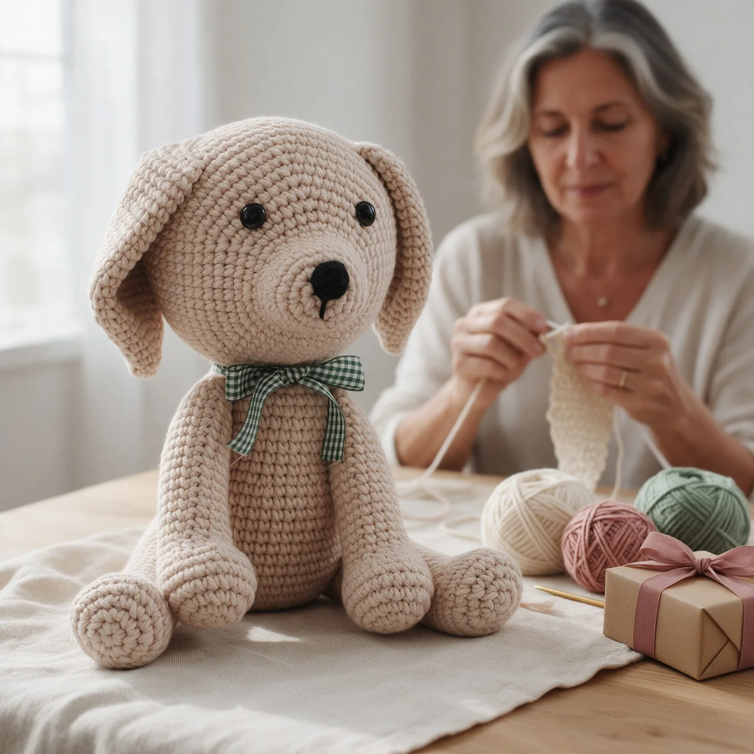 Kit Amigurumi Cachorrinho Caramelo com Lenço